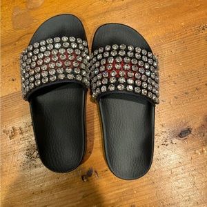 Brand new never worn gucci slides with bling!!! They are Gorgeous!!